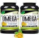 Natuurlijke Omega 3-6-9 Blend met DPA, EPA, DHA, ALA en GLA - Biologische Vlaszaad en Wild gevangen visolie - Meer dan 2.800 Milligram sterkte - Glutenvrij - Made in The USA - 60 SoftGels (pack of 2)
