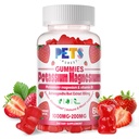 Potassium Magnesium Gummies - High Absorption Magnesium Glycinate & Potassium Citrate Plus Omega 3, B6, D3, K2 & Calcium - Chewable Gummy for Leg Cramps, Immunity & Energy Strawberry 60 Gummies
