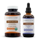 Secrets of the Tribe White Willow Capsules and Ginger Extract (120 Cap and 4 oz) | Salix Alba Dried Bark and Zingiber officinale Dried Root