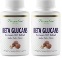 Paradise Herbs Beta Glucans, from Yeast Free Agaricus Mushrooms, Vegan, Non GMO, Gluten Free, 60 Count Vegetarian Capsules (Pack of 2)