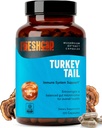 FreshCap Mushrooms Premium Organic Turkey Tail Supplement Capsules - 10:1 Fruiting Body Extract with 35% Beta-Glucans - 3rd-Party Tested - Supports Daily Immunity and Gut Resilience (120 Capsules)