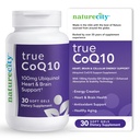 NatureCity True-CoQ10 Ubichinol 100mg Zeer absorberende en gestabiliseerde Kaneka QH CoQ10 Hart, hersenen en Cellular Energy Supplement - (30 Zachte Gels) Actieve CoQ10 als Ubichinol