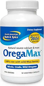 NORTH AMERICAN HERB & SPICE OregaMax - 90 Vegi Capsules - Healthy Digestive & Immune Support - Oreganol P73 Oregano Oil Supplement with Garlic & Onion - Non-GMO - 90 Servings