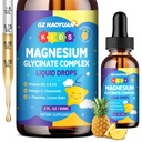 Kids Magnesium Glycinate Liquid Drops‌ – with L-Theanine, Omega-3, Vitamins B6 & D3, Zinc & Calcium – for Sleep Support, Relaxation, Focus & Brain, Bones – Pineapple Flavor, 2 Fl Oz