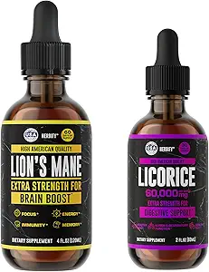 HERBIFY Bundle - Lions Mane Drops & Licorice Root Extract - Boost & nerveuze maagsteun