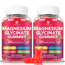 Magnesium Glycinate Gummies 600 mg - Sugar Free Magnesium Potassium Supplement with Magnesium Malate Vitamin D₃, B₆ & CoQ10 for Adults & Kids, Sleep, Relaxation, Body Support, 240 Gummies