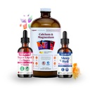 LIQUIDHEALTH Vegan Beauty Sleep Vitamin Supplement Bundle with Vegan Liquid Collagen + Biotin, Calcium Magnesium & Sleep Well Melatonin Drops for Hair/Skin/Nail Health & Relaxation - USA Made