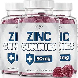 NIEUWE AGE Zink Gummies - 50mg Hoge Immune Booster Zink Supplement, Immune Defense, Krachtige Natuurlijke Antioxidant, Non-GMO 180 Tellen (Pack of 3)