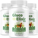 (3 Pack) GlucoElixir Pro Capsules - Official GlucoElixir Pro Blood Health Support Advanced Formula Pills - Maximum Strength, Natural Vitamins for Overall Health & Wellness, 180 Capsules for 3 Months