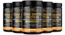 FREZZOR 100% Grass-Fed Collagen Protein Bone Broth with UAF1000+, Peptides Type I II III V VI VIII IX, Anti-Aging, Improves Digestion, Curcumin Chili Flavor, 17.6 Ounce, 5 Jars