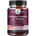 Advanced Multi Collagen Complex - Ageless Multi Collagen Peptides Supplements with Type 1 2 3 5 & X & Biotin for Hair, Skin and Nails Vitamins - Biotin Supplements for Women & Men - 180 Count