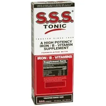 S.S.S. Tonic, Iron and Vitamin B Supplement, High Potency Vitaminen, Fles, 10 Fl Oz