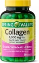 Collagen Type 1 & 3 Plus Vitamin C Hair Skin Nails Health Dietary Supplement Tablets, 1,000 mg, 90 Count by Spring Valley (Pack of 1) + VSL Sticker