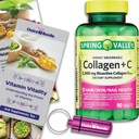 Spring Valley Highly Absorbable Collagen + Vitamin C Tablets Hair Skin Nail Health 2500 mg 90 Ct Plus Vitamin Vitality & Pill Container (3 Items)!