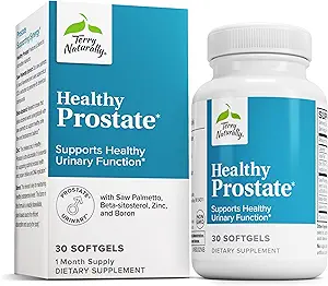 Terry Naturally Healthy Prostate - Dieetsupplement met boron, Saw Palmetto & Zink - Prostate & Urinary Tract Health Support - Non-GMO & Glutenvrije softgels - 30 Softgels
