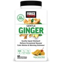 FORCE FACTOR Gentle Gember Kauwt voor Misselijkheid Relief, Beweging Ziekte, en Morgen Ziekte, Gember Supplement met Vitamine B6 voor Digestieve Ondersteuning, Niet-GMO, Honey-Citroen Gember smaak, 60 Zachte Kauwen