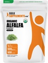 BulkSupplements.com Biologische Alfalfa Graspoeder - Alfalfasupplement, Groen Superfoodpoeder - Veganistisch & Glutenvrij, 5g per portie, 500g (1.1 lbs) (verpakking van 1)