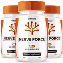(3 Pack) Nerve Force Neuropathy Supplement - NerveForce Capsulas for Brain Health Memory Support Max Strength Advanced Nootropic Cognitive Function Capsule Formula, Nerve Forces Pills Review (180 Ct)