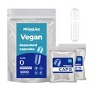 Vegan Separated Capsules Size 0,1000 Count Empty Premium Veggie Capsules Separated, Empty Pill Clear for Vegetarian DIY Supplements