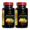 Calcium Magnesium Complex - Calcium Magnesium Plus Boron Capsules, Muscle & Immune Support, Energy Production, and Support Nerves System, Citrate for Muscles - 2 Bottles 200 Capsules