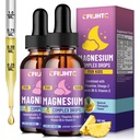 Kids Magnesium Liquid Drops-Magnesium Glycinate Liquid for Kids Supplement-w/L-theanine, Omega-3, Vitamin B6, D3 - for Sleep, Relaxation, Brain, Bones - Pineapple Flavor, 4 Fl Oz