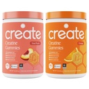 Create Creatine Monohydrate Gummies - Peach Sunrise Duo - Sour Peach & Orange - Creatine Gummies for Women & Men, NSF Certified, 3rd Party Tested, Anti-Melting Formula, 180 Count (2-Pack)