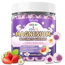 Magnesium Glycinate Gummies 400/200mg for Kids & Adults, Melatonin Free Sleep Gummies, Sugar Free Magnesium Supplement with L-Theanine, Calcium, Zinc, Omega-3 for Sleep, Calm, Muscle, Nerve, 60 Counts