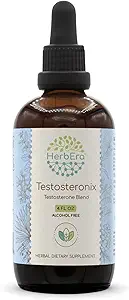 HerbEra Testosteronix B120 Alcoholvrije Extract, Geconcentreerde Liquid Drops: Ashwagandha, Tribulus Fruit, Saw Palmetto Berry, Cardamom Pods, Barrenwort, Fenegriek. Pine Pollen. Testosteron Blend 4 Oz