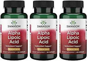 Swanson Alpha Lipoïnezuur - natuurlijk supplement ondersteunen gezonde bloeddrukniveaus al binnen een normaal bereik - bevordert koolhydraten Metabolisme - (120 capsules, 100 mg Elke) (3 verpakkingen)