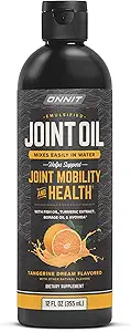 Onnit Joint Oil: geëmulgeerde vloeibare visolie ter ondersteuning van gezamenlijke gezondheid en mobiliteit - Tangerine smaak (12oz)