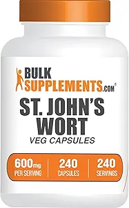 BulkSupplements.com St. Johns Wort Capsules - Hypericum Perforatum, St. John's Wort Kruidensupplementen - Vegan, 1 capsule per portie, 240 Veg Capsules (verpakking van 1)