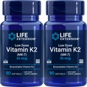 Life Extension Low Dose Vitamin K2, 90 Softgels (Pack of 2)