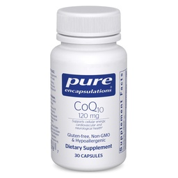 Pure Encapsulations CoQ10 120 mg - Co-enzym Q10 Supplement for Heart Health, Energy, Antioxidants, Brain & Memory Health - Cellular Health, Cognition & Cardiovasculaire Ondersteuning* - 30 Capsules