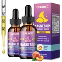 Kids Magnesium Liquid Drops-Magnesium Glycinate Liquid for Kids Supplement-w/L-theanine, Omega-3, Vitamin B6, D3 - for Sleep, Relaxation, Brain, Bones - Peach Flavor, 4 Fl Oz