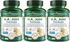 Zuiverheidsproducten HA Joint Formula Hyaluronic Acid + Key CoFactors - Joint + Skin Multi Collageen (Type I, II & III) - 5-Loxin - Olive Fruit Extract - Joint Flexibiliteit + Mobiliteit - 90 Capsules (3)