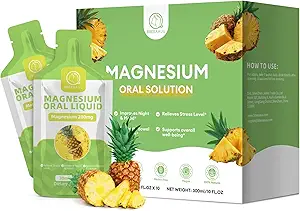 Magnesium citraat vloeibaar (10 oz), hoge Absorptie Magnesium citraat orale oplossing supplement met bromelaïne, vitamine C D3 B6 zink voor nacht, spier en energie ondersteuning