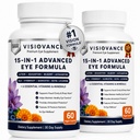 Visiovance 15 in 1 Advanced Eye Formula (2 Bottles) Visiovance Eye Supplement | Digital Eye Strain & Night Driving Clarity, All 3 Carotenoids (Lutein, Zeaxanthin), Bilberry