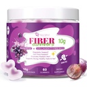 Migcopat 10G Fiber Gummies with Collagen Peptides, Grape Flavor, 60 Cts | Hyaluronic Acid,30 Billion CFU Probiotics, Vitamin C, ACV - Collagen Gummy for Skin, Hair & Nails , Digestive Support