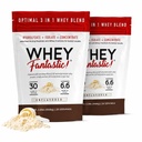 Fantastic Nutrition 3-in-1 Unflavored Grass Fed Whey Protein Powder 4.4lb | 30g from Hydrolysate, Isolate & Concentrate – Non-GMO, Soy-Free, No Sugar Added – 56 Servings