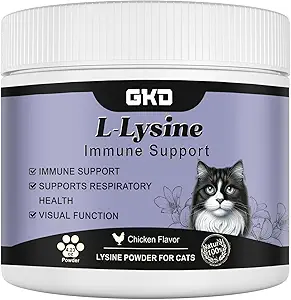 L-Lysine Poeder voor katten, Immuun Ondersteuning voor katten, Ondersteunt Immuun en Eye Health Supplement, Lysine Hulp met vermindert oogontlading, Alleviates niezen en Runny Neus