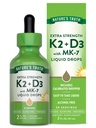 Nature's Truth Vitamin D3 K2 Liquid Drops | with MK-7 | 2 Fl Oz | Vegetarian, Non-GMO & Gluten Free Supplement | Essential Support
