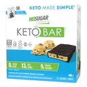 No Sugar Keto Bar Snack, Chocolate Chip Cookie Dough, Low Carb Snack, 480g | 7g Dietary Fiber, 9g Plant Protein, 13g Healthy Fat, Keto-Friendly Macros, Diabetic-friendly, Gluten-free, Non-GMO, 24 Bars
