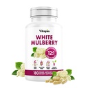 Biologische Mulberry Leaf & Fruit Extract voor Sterke Gut, Hartgezondheid, Antioxidant Ondersteuning - 10:1 Ratio & 180 Veggie Capsules - Non-GMO, Glutenvrije, Vegan-Friendly Supplement
