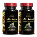 Trans-Resveratrol Supplement | Polyphenol Antioxidant | Cellular Wellness & Energy Support | Lifestyle & Vitality Support - 2 Bottles 120 Capsules