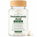 Pentadecanoic Acid Capsules, C15:0 Fatty Acid Supplement, Plant-Based Formula for Healthy Aging & Cellular Wellness Support, Daily Fatty Acid Supplement, 90 Vegan Capsules