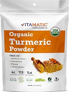 Vitamatic Certified USDA Organic Turmeric Powder
