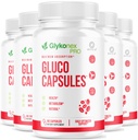 (5 Pack) Gluco Capsules - Official Glykonex Pro Pills Advanced Premium Support for Maximum Strength Glykonix with Natural Ingredients Vitamins for Overall Health & Wellness, 300 Capsules for 5 Months