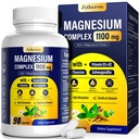 Magnesium Complex for Women & Men 1100mg, 7-in-1 Magnesium Supplement with Ashwagandha & L-Theanine for Calm & Sleep Support, High Absorption, Vegan 90 Capsules