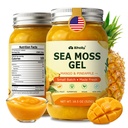 Sea Moss Gel Mango Pineapple - 18.5 oz Irish Seamoss Gel Vegan Superfood | Rich in Vitamins & Minerals, Raw Wildcrafted Seamoss for Immune & Digestion, Natural Fruits & Jarred Vegetables, Non-GMO