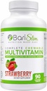 BariSlim Complete Kauwbare Bariatrische Multivitamine met 45 mg ijzer - Bariatrische Multivitamine voor Post Bariatrische Chirurgie Inclusief Gastric Bypass en Gastric Sleeve - Aardbei (90 Tel.)